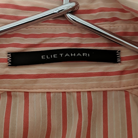 Elie Tahari Pink Striped Dress Shirt - XS - Picture 2 of 7